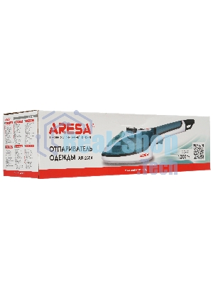 Отпариватель Aresa AR-2304 бирюзовый, 1000 Вт, 25 г/мин, 90 мл