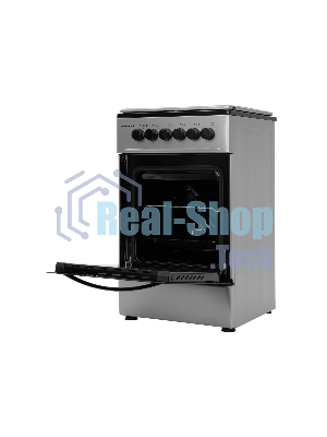 Плита комбинированная Kraft KF-FSK5302ES серый, конфорок 4 газовых, духовка 58 л, 50 см x 85.5 см x 55 см