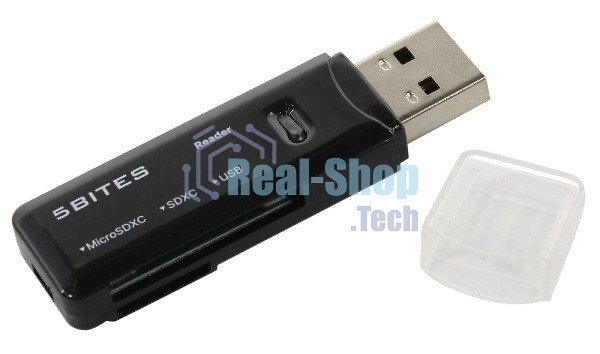 Кард-ридер 5bites RE3-200BK/черный/SDXC/SDHC/SD/microSDXC/microSDHC/microSD/USB 3.0/пластиковый