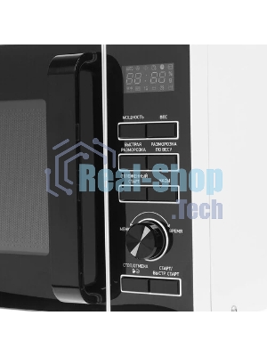 Микроволновая печь BBK 25MWS-970T/WB белый, 25 л, 900 Вт, переключатели - кнопки, поворотный механизм