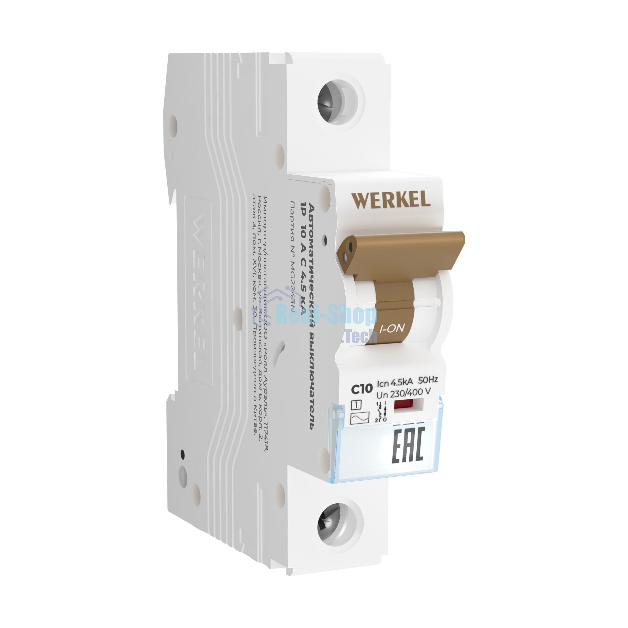 Автоматический выключатель Werkel 1P 10 A  C  4,5 kА W901P104