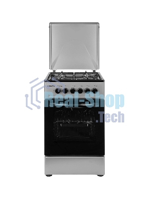 Плита комбинированная Kraft KF-FSK5302ES серый, конфорок 4 газовых, духовка 58 л, 50 см x 85.5 см x 55 см