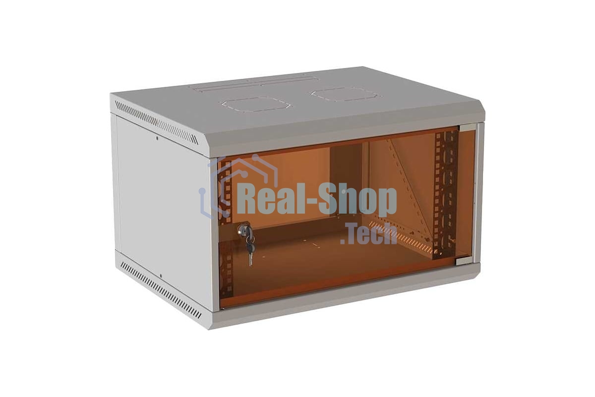 Шкаф коммутационный Suprlan (05-1206) настенный 12U 600x600 мм пер. дв. стекл направл. под закл. гайки 70 кг RAL 7035 535 мм 26.22 кг 620 мм