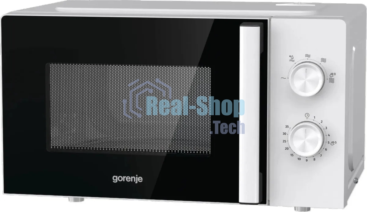 Микроволновая печь Gorenje MO20E1WH белый, 20 л, 800 Вт, переключатели - поворотный механизм