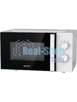 Микроволновая печь Gorenje MO20E1WH белый, 20 л, 800 Вт, переключатели - поворотный механизм