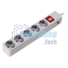 Сетевой фильтр Smartbuy (SBSP-5-18-G) 5 гн х 1,8 м серый