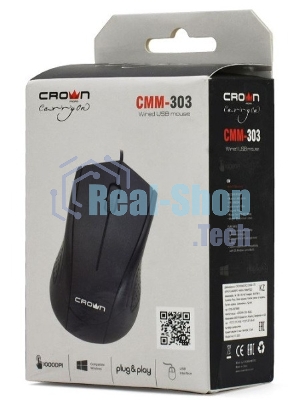 Мышь проводная CROWN CMM-303 черный