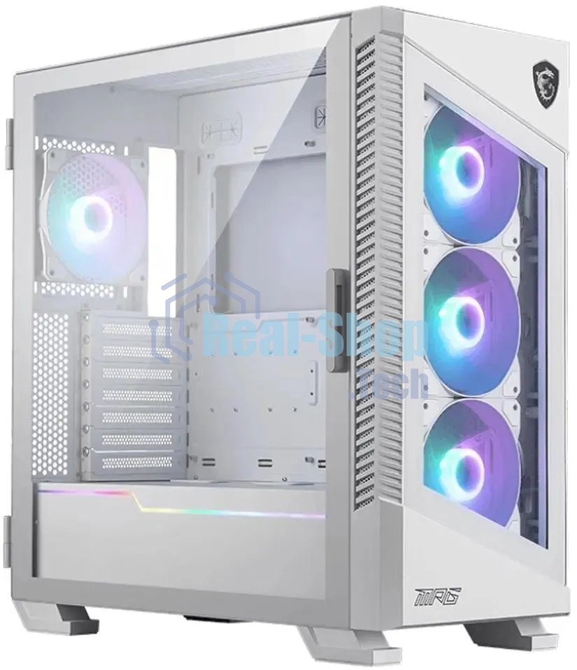 Компьютерный корпус MSI MPG VELOX 100R белый, Global, 2xUSB 3.0, 1xType C, 4x120мм ARGb Fan, ARGb