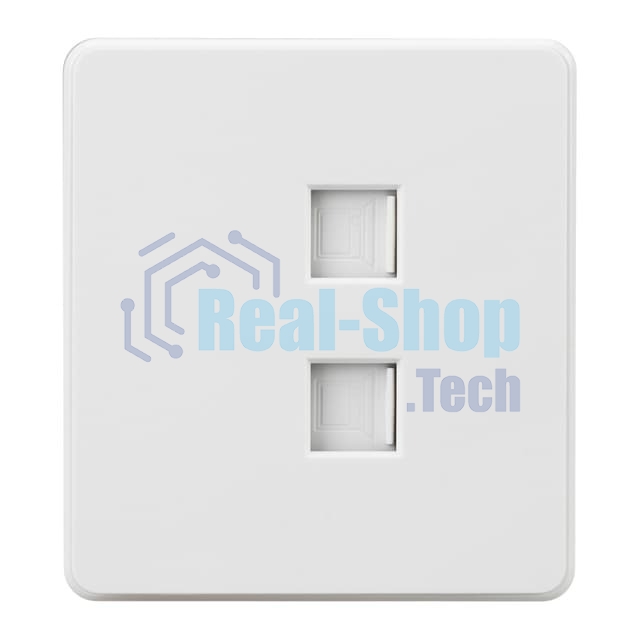 Розетка Kranz ROUND компьютерная двойная RJ45+RJ45 кат6 с/у перламутр