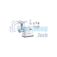 Мясорубка электрическая Sakura SA-6420STW белый, 1500 Вт, 1.4 кг/мин, реверс, защита от перегрузки, насадки - 4