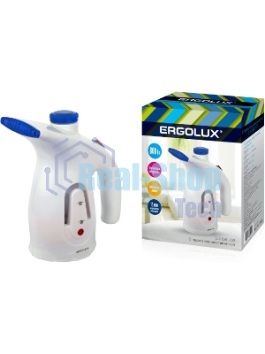 Отпариватель Ergolux ELX-GS01-С35 белый/синий, 800 Вт, 98 г/мин, 200 мл