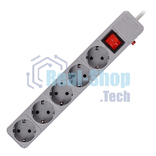 Сетевой фильтр Smartbuy (SBSP-5-18-G) 5 гн х 1,8 м серый
