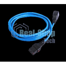 Шнур питания с фиксатором REM IEC 60320 C19/IEC 60320 C20, 16 А/250 В (3 x 1,5), длина 1,8 м, синий R-16-Cord-C19-C20-1.8-Blue
