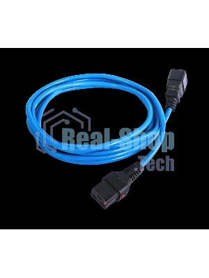 Шнур питания с фиксатором REM IEC 60320 C19/IEC 60320 C20, 16 А/250 В (3 x 1,5), длина 1,8 м, синий R-16-Cord-C19-C20-1.8-Blue