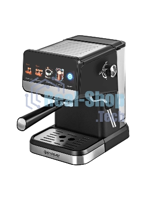 Кофеварка рожкового типа электрическая Endever Costa-1092, объем-1,5л, цвет черный/стальной, мощность 1050 Вт, давление 20 бар, 4 шт/уп