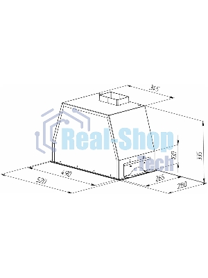 Вытяжка встраиваемая Zigmund & Shtain K 014.5 B черный, 52 см, 1100 куб. м/ч, 62 дБ