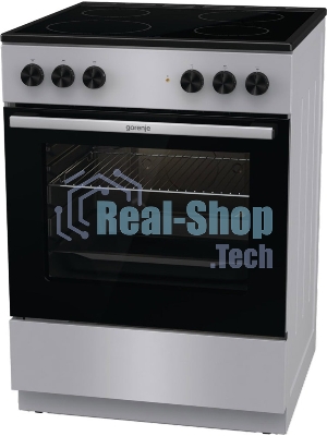 Плита электрическая Gorenje GEC6A11SG серый, конфорок 4 электрических, духовка 65 л, 60 см x 85 см x 60 см