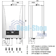 Котел газовый настенный Baxi ECO NOVA 24F, мощность, кВт-9,6-24, двухконтурный, камера сгорания-закрытая, белый