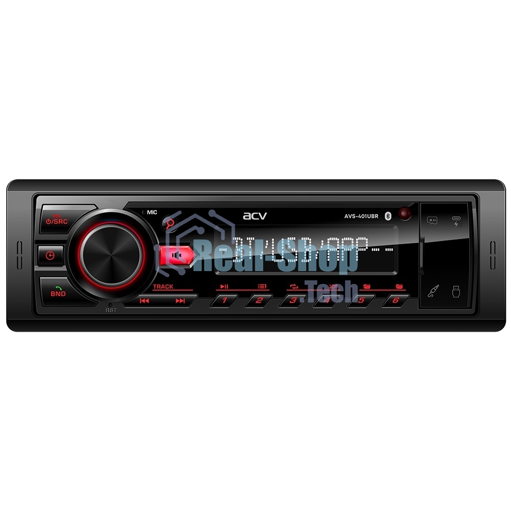 Автомагнитола ACV AVS-401UBR, 1 DIN, Bluetooth, USB Type-A, AUX