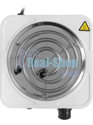 Плита настольная электрическая Centek CT-1508 белый, 1 кВт, ТЭН, конфорки - 1, эмаль, поворотные переключатели