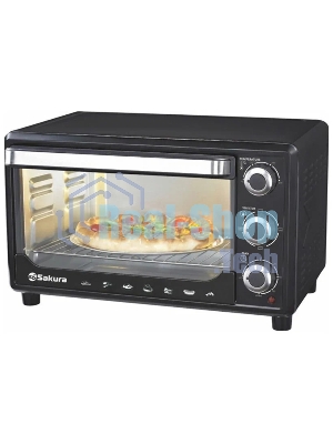 Мини-печь Sakura SA-7000BP 27л, духовка 1500Вт, механ.управление, чёрный