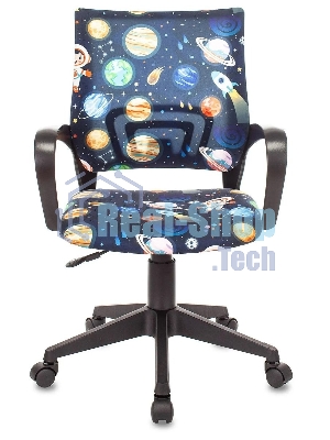 Кресло Бюрократ BuroKIDS 1 черный, ткань, 120 кг