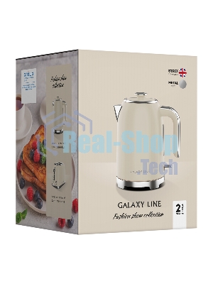 Чайник электрический Galaxy Line GL 0348 1.7л. 2200Вт кремовый корпус: нерж.сталь (ГЛ0348Л)