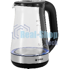 Чайник Vitek VT-1181 стекло Мощность: 2200 Вт. Объем: 1.7 л