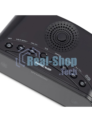 Радиобудильник Hyundai H-RCL221 черный LCD подсв:зеленая часы:цифровые FM