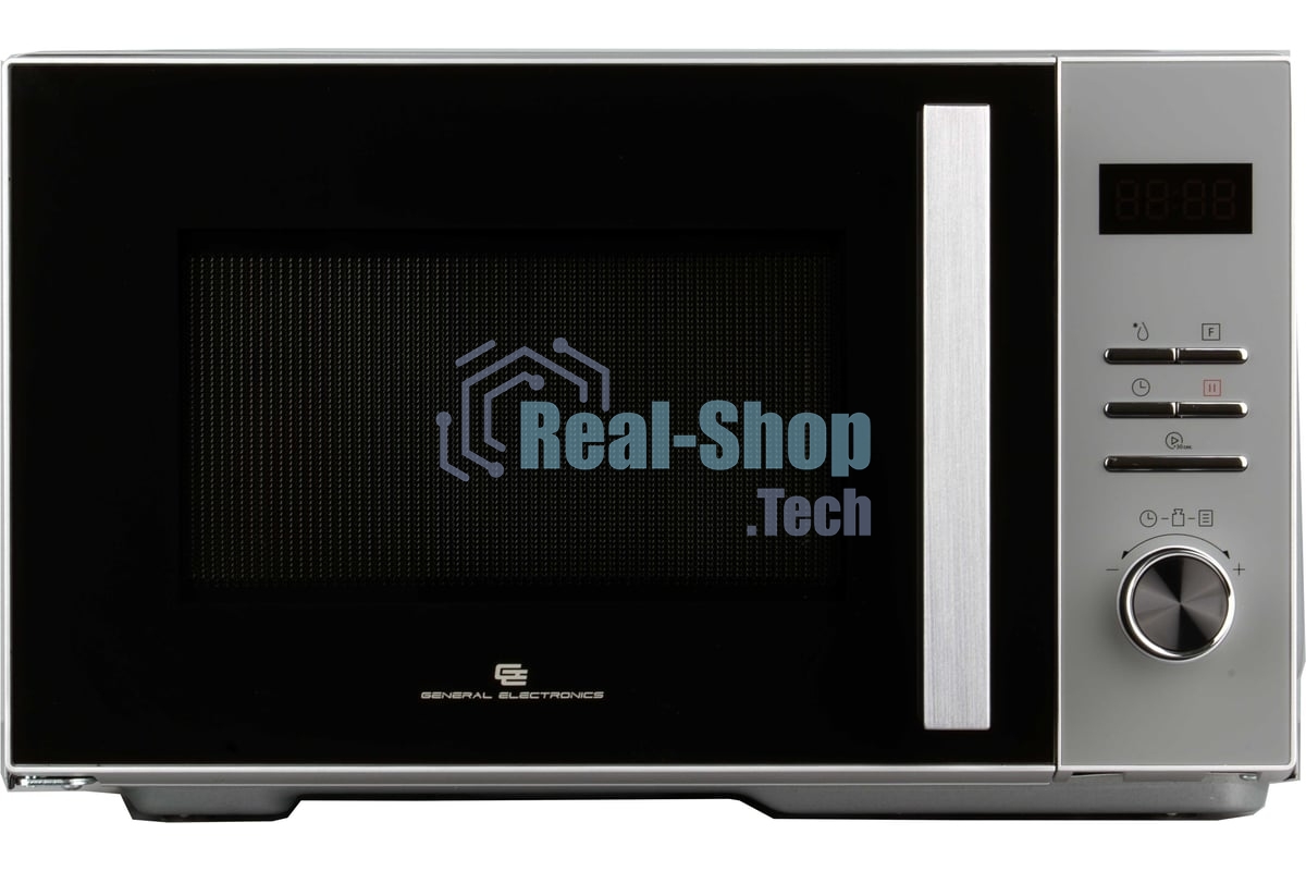 Микроволновая печь General Electronics GE-DS525S серебро, 25 л, 900 Вт, переключатели — электронный