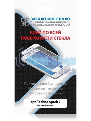 Защитное стекло для экрана DF tColor-04 для Tecno Spark 7 2.5D, 1 шт, черный df tcolor-04 (black)