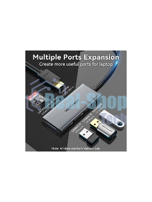 USB-концентратор Vention TOOHB, USB Type-C, USB/HDMI/SD/XD/CF/MS/TF,USB Type-C