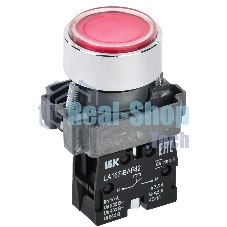 Кнопка LA167-BAF42 d=22мм 1р красная IEK
