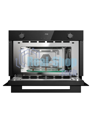 Встраиваемая микроволновая печь Kuppersberg HMW 611 BB, High-Tech, 34 л, поворотное/сенсорное управление, мощность 900 Вт, 5 уровней мощности, 10 автоматических программ, размораживание, гриль, конвекция, поворотный стол, черный