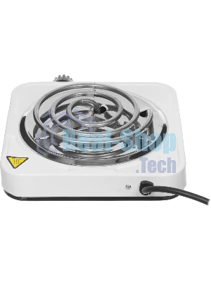 Плита настольная электрическая Centek CT-1508 белый, 1 кВт, ТЭН, конфорки - 1, эмаль, поворотные переключатели