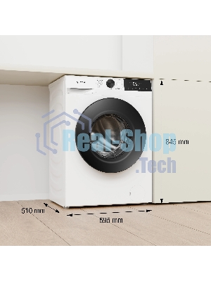 Стиральная машина Gorenje WDG2P854A3C2/C, белая, загрузка фронтальная 8 кг, 1400 об/мин, класс A