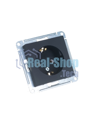 Механизм розетки 1-м СП AtlasDesign с заземл. 16А карбон SchE ATN001043