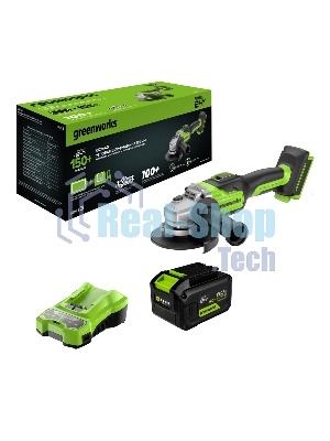 Углошлифовальная машина Greenworks GD24AG 758Вт 10500об/мин рез.шпин.:M14 d=125мм (3200207CUH)