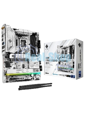 Материнская плата ASRock Z890 Steel Legend WiFi, Intel Z890, 4x4x M.2, 2x PCI-E x16, 1x PCI-E x4, 1x D-Sub нет, 1x HDMI есть, 1x DVI нет, 1x DP нет, 1x 2.5Gb LAN, Wi-Fi 802.11be, BT есть, 2x USB-C. 2x USB 2.0, 4x USB 3.2 Gen1, 2x USB 3.2 Gen2, 7.1, ATX