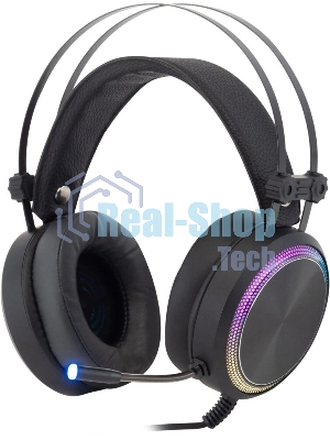 Гарнитура Oklick HS-L810G чёрный, проводная, USB, подсветка