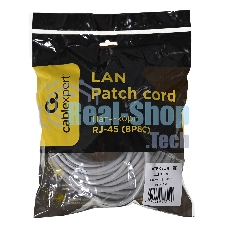 Патч-корд UTP Cablexpert PP6U-15M cat.6, 15м, литой, многожильный, серый