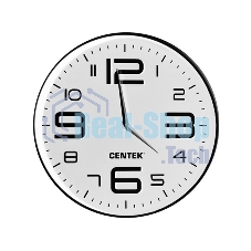 Часы настенные Centek СТ-7101 White 30 см диам., круг, объемные цифры, плавный ход