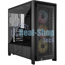 Корпус Corsair Frame 4000D RS ARGB Black, Midi-Tower, чёрный, 3 x 120 мм