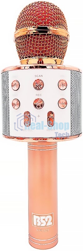Караоке-микрофон ATOM B52 KM-130P беспр.микроф. розовый
