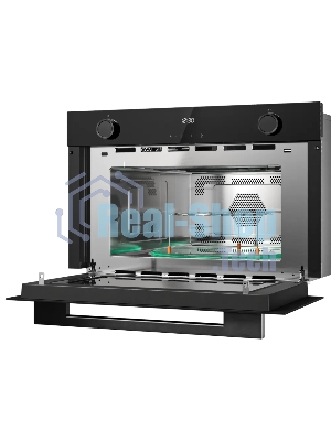 Встраиваемая микроволновая печь Kuppersberg HMW 611 BB, High-Tech, 34 л, поворотное/сенсорное управление, мощность 900 Вт, 5 уровней мощности, 10 автоматических программ, размораживание, гриль, конвекция, поворотный стол, черный