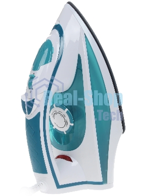Утюг Delta LUX DL-352 белый с бирюзовым, 2200 Вт, 30 г/мин, 140 г/мин, 300 мл