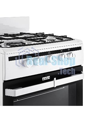 Плита газовая Hansa FCGW51001 белый, конфорок 4 шт, духовка 56 л, 50 см x 85 см x 60 см