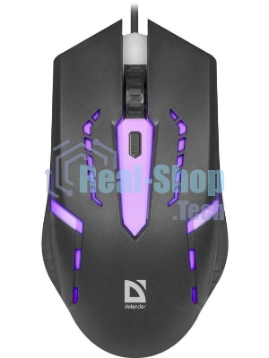 Мышь проводная Defender Flash MB-600L черный, 1200 dpi, USB, кнопки - 4