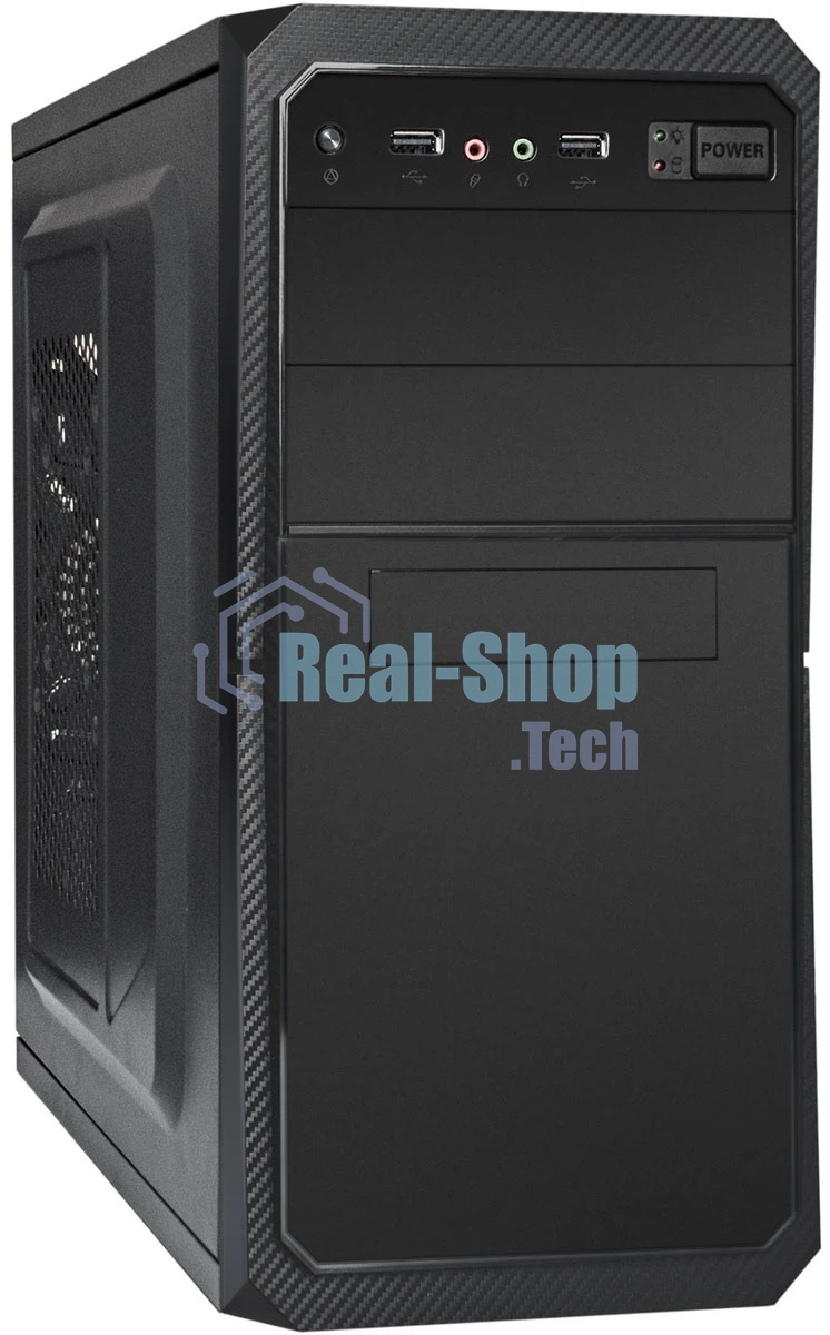 Компьютерный корпус Minitower ExeGate BA-202-UNS500 (mATX, БП UNS500 с вент. 12см, 2хUSB, аудио, черный)