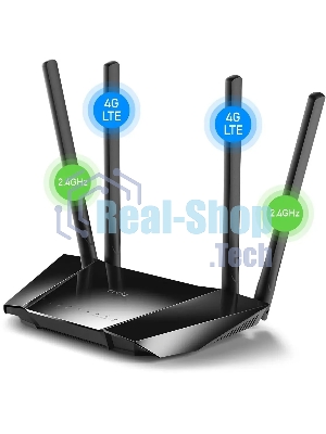 Роутер беспроводной Cudy LT400 N300 10/100BASE-TX/4G cat.4 черный
